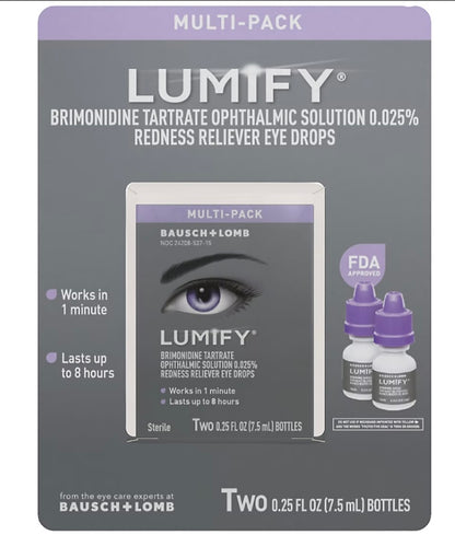 Lumify Redness Reliever Eye Drops, 2 pack